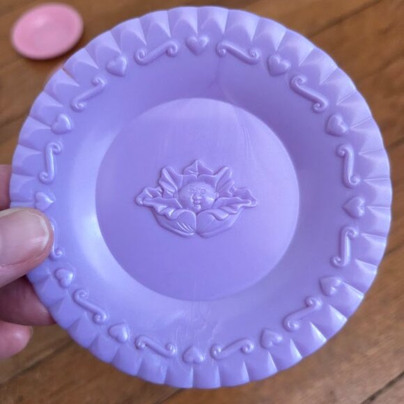 2000s Y2K Vintage Cabbage Patch Purple Plastic Tea Set With Plates And Cups - Picture 6 of 8